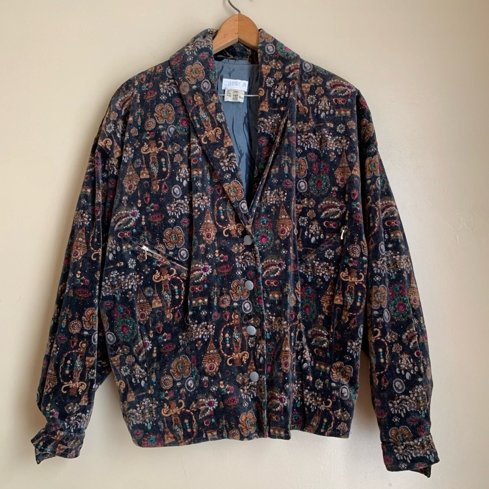 Vintage Crisca Velvet Blazer Made In West Germany 1980’s Fitted Waist